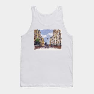 Romantic Couple Under Umbrella in Montmartre Paris Tank Top